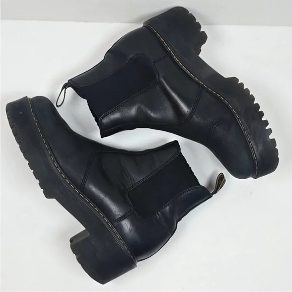 Dr. Martens Rometty Black Platform Ankle Boots - Picture 3 of 5